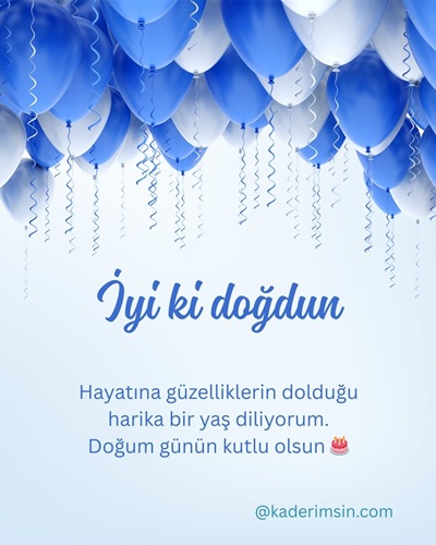 Mavi balonlu iyi ki doğdun mesajı