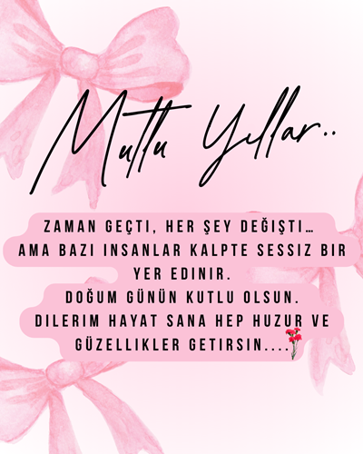Pembe fiyonklu mutlu yıllar mesajı